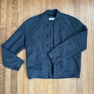 Buck Mason Felted Wool Rally Bomber Charcoal